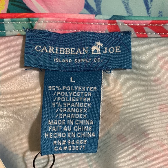Caribbean Joe Women’s V-Neck Tropical Print Midi Dress-Size L NWT - Picture 7 of 8